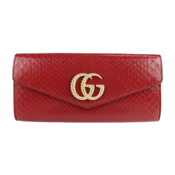 Gucci Clutch Bag GG Marmont Red Python Broadway - Picture 2 of 8